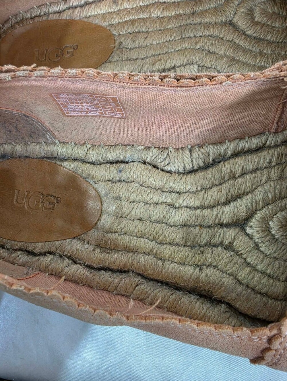 UGG Heidi Pink Suede Espadrille Flats Women's Slip On Shoes Size 11US - Picture 9 of 13